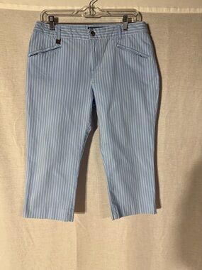 Ralph Lauren Blue and White Pinstripe Capris pants Size 8P